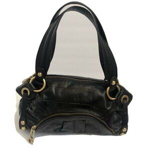 B.Makowsky Handbag Tote Genuine Leather Black purs